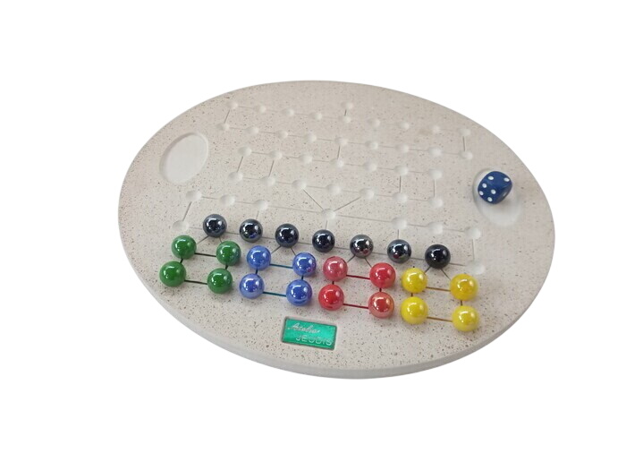 Jeu de solitaire en pierre avec les billes en verre 30 cm Atelier Jeudis France Très bon état -  reconditionné disponible sur Label Emmaüs